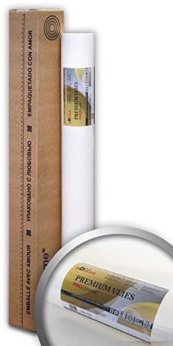 Profhome 399-155-AP Öko PremiumVlies Profi-Malervlies Renoviervlies Glattvlies überstreichbare Vliestapete nachhaltig umweltschonend weiß 150 g 25 qm Rolle FSC® MIX Nr. TSUD-COC-001718-KR