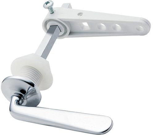 Deva CL01 Toilet Cistern Lever Handle with Chrome Finish Victorian Era Style Universal Adjustable Replacement Bathroom Flush Kit in Silver WC Tank