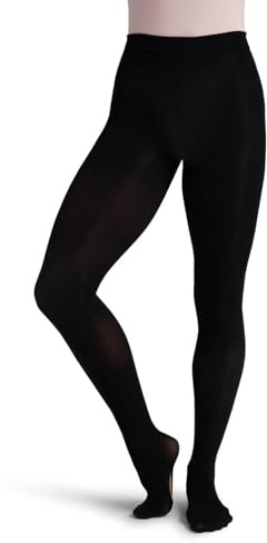 Capezio Womens Ultra Soft Self Knit Waistband Transition Tight – Moisture Wicking, Semi-Opaque Fabric for Comfort and Flexibility, Perfect for Dance, Large/X-Large, Black