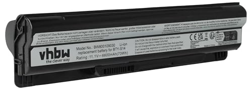 vhbw Li-Ion batteri 6600 mAh (11,1 V) svart för notebook laptop MSI Megabook CR41, CR61, CR650, CR70, CX41, CX61, CX650, CX70 som BTY-S14, BTY-S15, u.a.