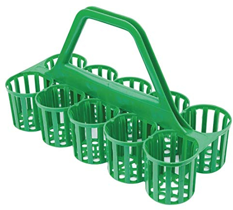 Chabrias Ltd 10 Bottle Green Plastic Basket for Glass Bottle Carrier - Bottle Holder for Easy Transport and Storage Perfect for Pubs Beer Gardens (1, Green)