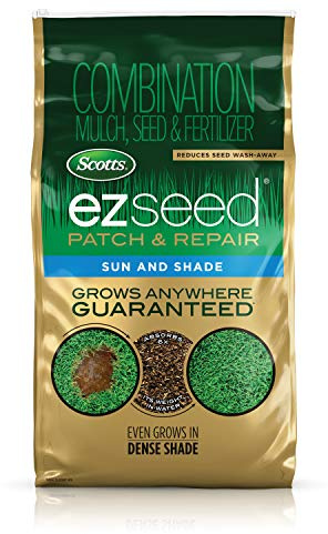Scotts EZ Seed Patch & Repair for Sun and Shade Combination Mulch, Sun and Shade Grass Seed and Fertilizer for Bare Spots and Repair, Grows Anywhere, 10 lbs.