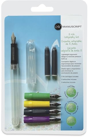 Manuscript 5 Nib Calligraphy Set – Dodec Fountain Pen, 5 Nib Sections, 2 Ink cartridges, Ideal for Those Starting Their Calligraphy Journey & for Those Looking to Expand Their Calligraphy Skills