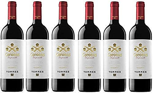 Coronas Crianza, Vino Tinto - 6 botellas de 75 cl, Total: 4500 ml