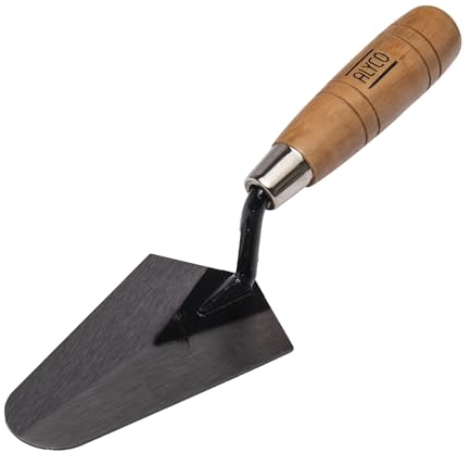 Alyco - Paleta Soldada Tipo Madrid, con Mango de Madera, 178 x 98 mm - 195710