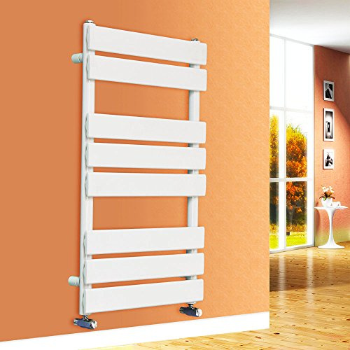 NRG 800x450 Flat Panel Heated Towel Rail Bathroom Rad Radiator Gloss White