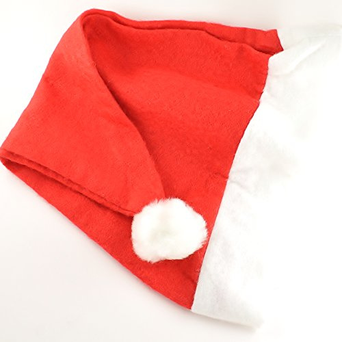 100 x Festive/Christmas/Xmas Felt Santa Hats - Bulk Buy - Traditional Holiday Party Costume Accessories