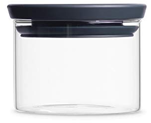 Brabantia 298301 - Tarro de Cristal, 0.3 L, Tapa Gris Oscuro