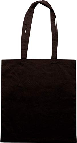 CONFEZIONE DA 10 PEZZI - BORSE SHOPPER IN TESSUTO DI COTONE COLORATI CM 38x42 (Nero)