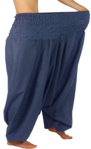 Leucht-Welten Pumphose Extragroße Aladinhose Haremshose Blau Einheitsgröße