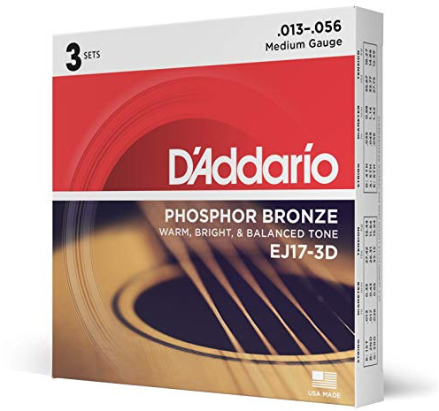 D'addario corde della chitarra acustica di bronzo fosforoso -, confezione da 3