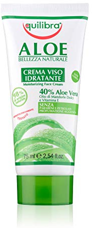 Equilibra Viso, Aloe Crema Viso, Crema Viso Idratante E Lenitiva A Base Di Aloe Vera Per Pelli Sensibili, Delicata, Protettiva, Si Assorbe Velocemente Senza Ungere, 75 Ml