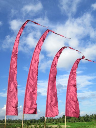 Bali-Fahne, Polyester, weinrot, 4 Meter