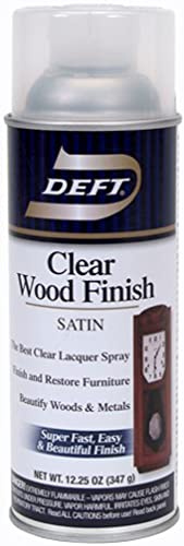 Deft Inc. Deft 037125017132 Interior Clear Wood Finish Satin Lacquer with 12.25-Ounce Aerosol Spray