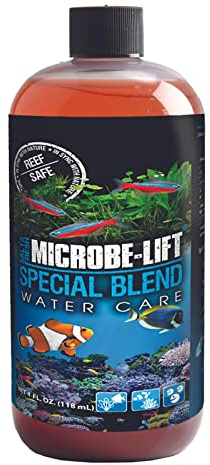 MICROBE-LIFT Special Blend Aquarium Water Care Treatment, Cleaner & Clarifier for Fresh and Saltwater Fish Tanks, Reduces Maintenance & Helps with Aquarium Algae Control and Odor, 4 Ounces (SBH04)