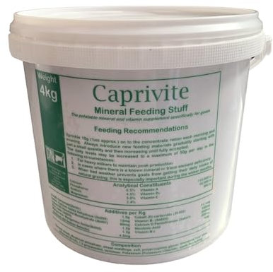 Caprivite Goat Vitamin and Mineral Supplement, Essential Nutrients, Health Booster, Immune Support, Growth Enhancer, and Energy Boost for Healthy Goats - 4kg