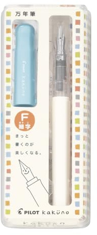 Pilot Kakuno Fine-Nib Fountain Pen, White Body Soft Blue Cap Body (FKA-1SR-SLF)