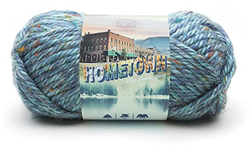 Lion Brand Yarn Hometown, Super-Bulky Yarn for Knitting, Crochet, and Crafts, Key Largo Tweed, 1 Pack