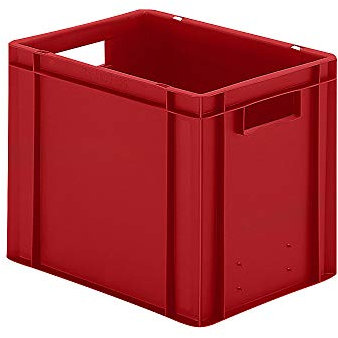 Bac gerbable normes Europe à parois et fond pleins - L x l x h 400 x 300 x 320 mm - rouge, lot de 5 - bac en plastique bac gerbable bacs gerbables conteneur de stockage conteneur en plastique Bac de