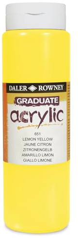 Daler-Rowney Graduate Acrylic Paint, Plastic Bottle, 16.91oz - 500 ml, Lemon Yellow