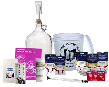Home Brew Ohio Upgraded 1 Gallon Wine from Fruit Kit - Includes Mini Auto-Siphon