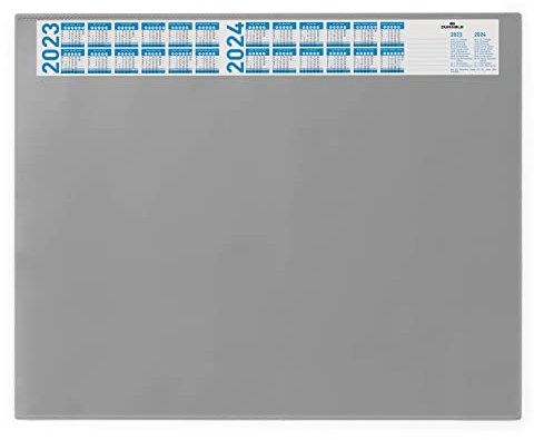 Durable Schreibunterlage (mit Vollsichtplatte und Kalender, 650 x 520 mm) 1 Stück, grau, 720410