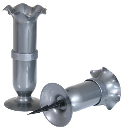 Greemotion Grabvase Vario höhenverstellbar, anthrazit, Ø ca. 15 cm, H verstellbar von ca. 27 - 37 cm