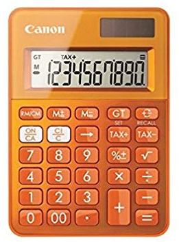 Canon ls-100 K – Taschenrechner (Desktop, Batterie/Solar, Basic Taschenrechner, orange, Kunststoff, Tasten)