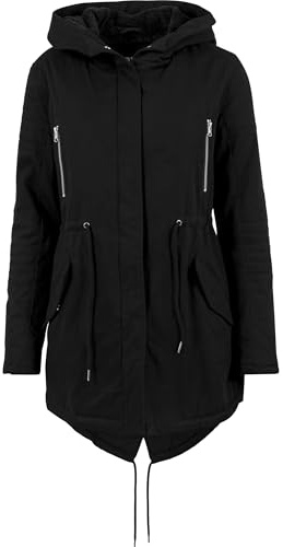 Urban Classics Damen Parka Jacke Ladies Sherpa Lined Cotton Parka, Gr. 40 (Herstellergröße: L), Schwarz (black 7)