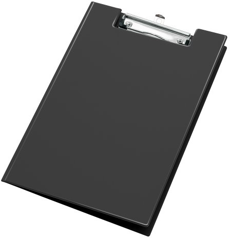 VELOFLEX 4804080 - Clipboard DIN A4, avec couvercle, PVC, planchette à pince rabattable, plaque d'écriture, noir, 1 pièce