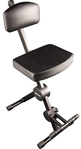 QUIK LOK - DX/749 Tabouret avec dossier et repose-pieds pour musiciens, structure pliable et réglable en hauteur, confort et praticité maximaux, couleur noire
