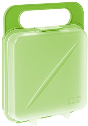 Tatay Porta Sandwich y Alimentos, Libre de BPA, Reutilizables, Apto Lavavajillas y Microondas, Congelacion hasta -40º, 1 Unidad, Color Verde (Lima), Medidas 14 x 4 x 18 cm