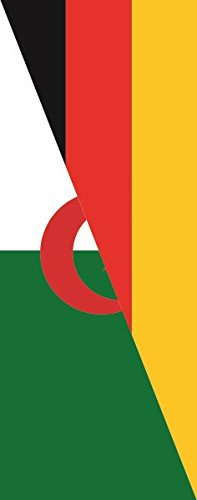 U24 Fahne Flagge Algerien-Deutschland im Hochformat Premiumqualität 150 x 600 cm