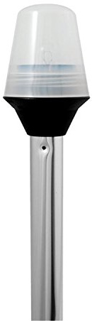 attwood Incandescent All-Round Frosted Globe Pole Light, Marine Navigation Light, White, 24 Inch Length, 5100-24-1