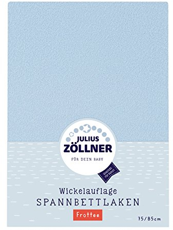 Julius Zöllner 8390449310 Spanntuch für die Wickelauflage, 75 x 85 cm, Frottee, hellblau