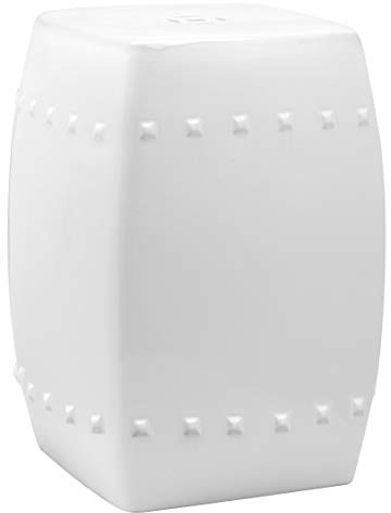 Safavieh Villa Glazed Ceramic Decorative Garden Stool, White
