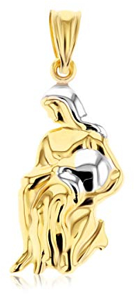 GOLDANHÄNGER WASSERMANN 585ER GELB- WEISSGOLD 14 KARAT KETTENANHÄNGER STERNZEICHEN 8014
