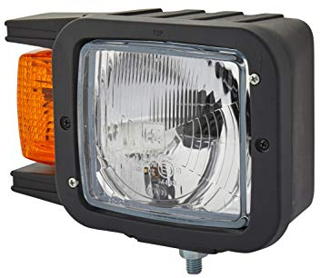 HELLA 1EA 007 108-021 Halogen-Hauptscheinwerfer - 24/12V - Referenzzahl: 10 - Anbau - Lichtscheibenfarbe: gelb - Stecker: Flachstecker - vorne rechts