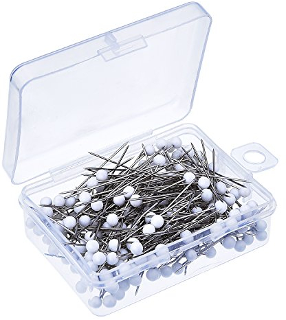 Weiß Glas Kopf Nadel Boxed für Schneider, 250 Stück