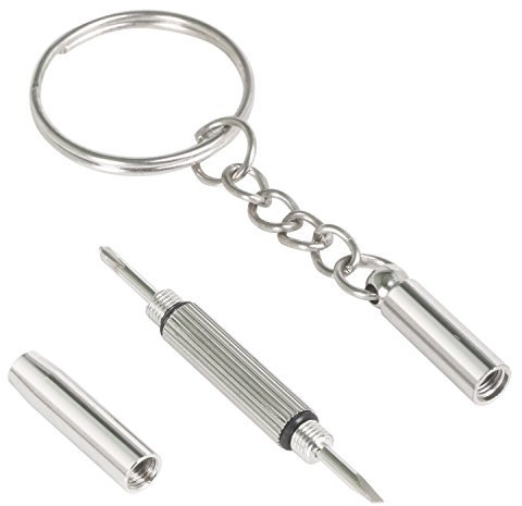 Tournevis de réparation de poche pour lunettes et lunettes de soleil Porte-clés à double extrémité Tête cruciforme, tête plate et porte-écrou – Par TRIXES