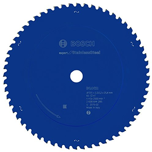 Bosch Accessories Professional Kreissägeblatt Expert for Stainless Steel (Edelstahl, 305 x 25,4 x 2,5 mm, 60 Zähne, Zubehör Kreissäge), blau, Ø 305 mm