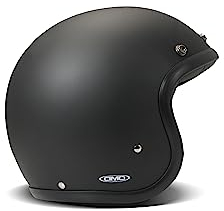 DMD Vintage Mattschwarz Open Face Helm Jethelm Motorradhelm, L