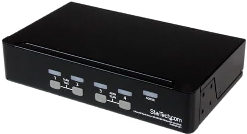 Startech. com 4 Port VGA KVM Switch USB 2.0 – 1U Rack Bücherregal – Eingabegerät (VGA, 1920 x 1440 Pixel, Schwarz, 5 – 40 °C,-20 – 60 °C, 0 – 80%)
