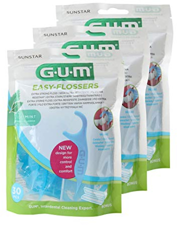 GUM EASY-FLOSSERS Herramientas con hilo dental 3 x 30 piezas