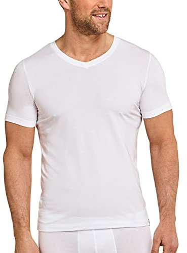 Schiesser Herren V-ausschnitt Atmungsaktiv - Long Life Soft Unterhemd, Weiß, M EU