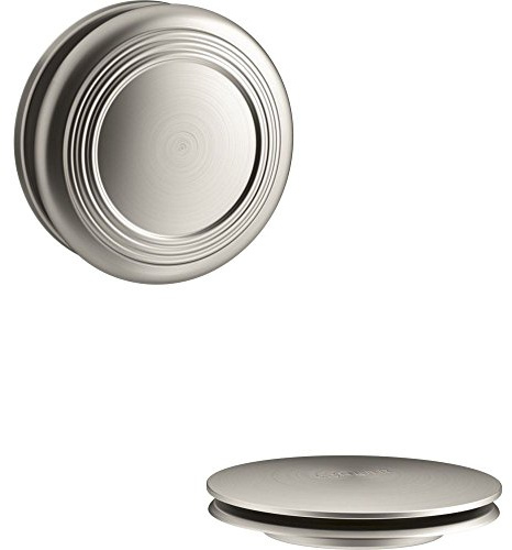Kohler K-T37396-BN Cable Bath Drain Trim w/Traditional Push Button Handle Nickel
