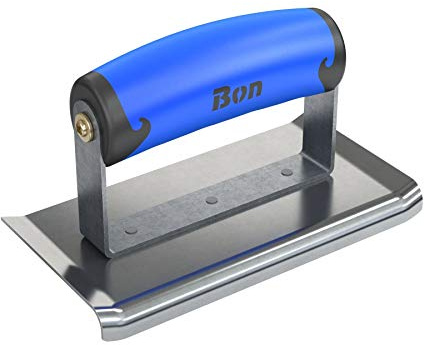 Bon 62-469 Curved End Edger - Stainless Steel 6-in. X 3-in. - 1/4-in. Radius X 3/8-in. Lip Comfort Grip Handle
