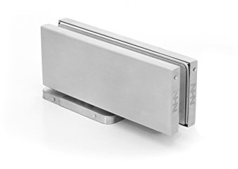 NHN Model: PDC100-S (90degree Hold Open Type) Satin Stainless Finish - Hydraulic Self Closing Pivot Door Closer for Glass Door (Patch Fitting), No Digging on Floor