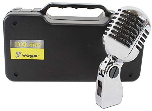 Pulse Silver Chrome Style 1950s Retro Vintage Vocal Microphone Dynamic Karaoke Disc.