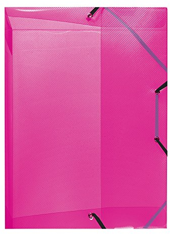 Herlitz 10722510 Heftbox A4 PP transluzent Rückenbreite 4 cm, himbeer